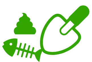 有機消臭土をかける